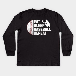 Eat  Sleep Baseball Repeat Kids Long Sleeve T-Shirt